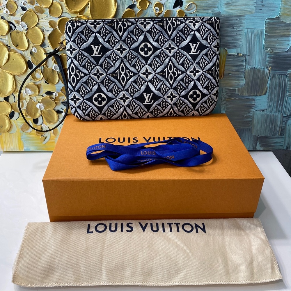 Louis Vuitton Since 1854 Neverfull MM Wristlet Pochette Pouch Purse Bag